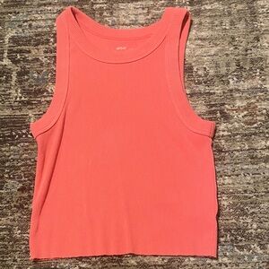 Aerie Vibrant Coral Ribbed Tank Top